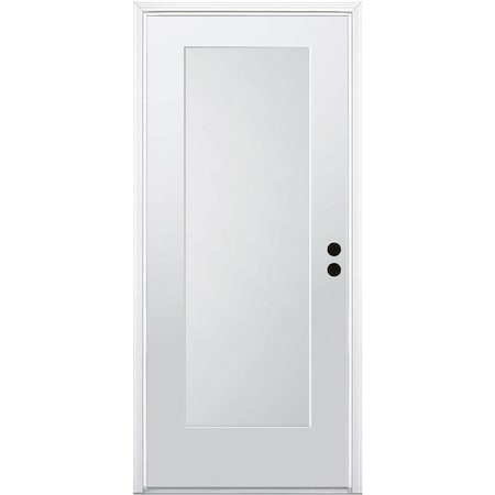 Codel Doors 36" x 80" Primed White Shaker Exterior Fiberglass Door 3068LHISPSF1PSHK491610BM
